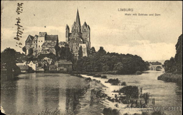 Limburg. Wehr mit Schloss und Dom Limburg an der Lahn Deutschland