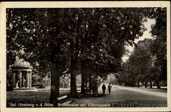 Bad Homburg v. d. Höhe. Brunnenallee mit Viktoriaquelle Germany
