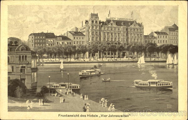 Frontansicht des Hotels Vier Jahreszeiten Hamburg Germany