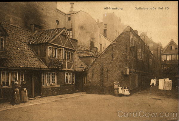 Alt-Hamburg. Spitalerstraße Hof 75 Germany
