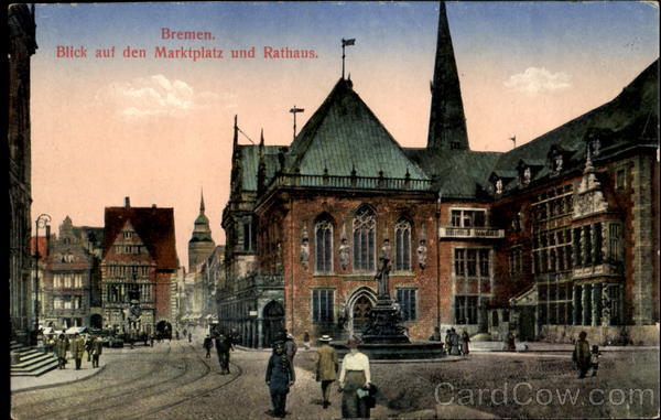 Blick auf den Marktplatz und Rathaus Bremen Germany