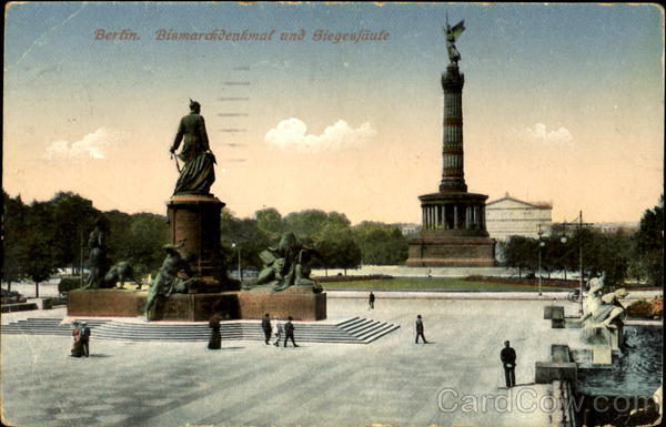 Bismarchdenkmal und Siegesfaute Berlin Germany