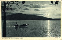 Sundown on the Zugersee (or Zug Lake) Scenic, Switzerland Postcard Postcard