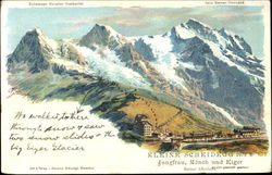 Kleine Scheidegg - Jungfrau, Mönch und Eiger Scenic, Switzerland Postcard Postcard