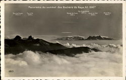 Panoramic View of the Summit of Rochers-de-Naye Mountain Postcard
