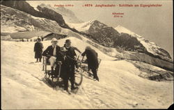 Jungfraubahn - Schlittein am Eigergletscher Postcard
