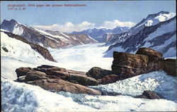 Blick gegen den grossen Aletschgletscher Jungfraujoch, Switzerland Postcard Postcard
