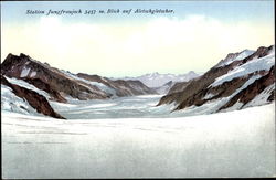 Station jungfraujoch 3457 m. Blick auf Aletschgletscher Scenic, Switzerland Postcard Postcard