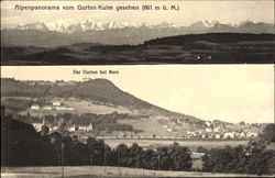Alpenpanorama vom Gurten-Kulm gesehen (861 m ü. M.). Der Gurten bei Bern Postcard