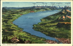 Scene of Geneva and the lake Postcard