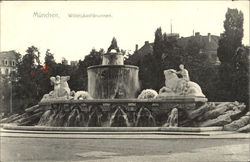 Wittelsbachbrunnen in München Postcard