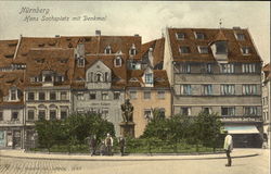 Hans Sachs Square with Monument Postcard