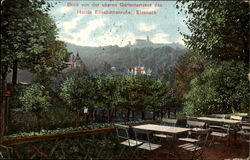 Blick von der oberen Gartenterrasse des Hotels Elisabethenruhe. Eisennach Postcard