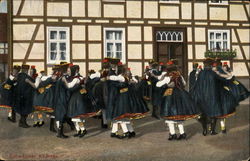 Couples dancing in tradition garb Postcard