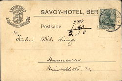 Berlin. Savoy Hotel Postcard