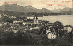 HofKirchen und Alpes Luzern, Switzerland Postcard Postcard