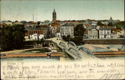 Scene of town and bridge Postcard