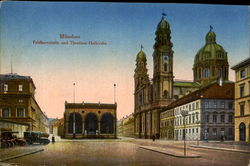 München. Feldherrnhalle und Theatiner-Hofkirche Munich, Germany Postcard Postcard