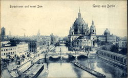Gruss aus Berlin. Burgstrasse und neuer Dom Postcard