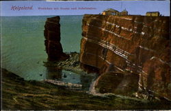 Helgoland. Westküste mit Nonne und Nebelstation Scenic, Germany Postcard Postcard