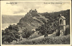Oberwesel a. Rh. (am Rhein). Partie mit Burg Schönburg Postcard