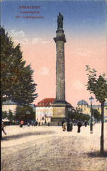 Darmstadt - Luisenplatz mit Ludwigssäule Postcard