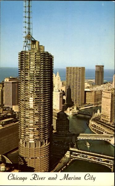 Chicago River And Marina City Illinois