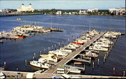 Yacht Basin With Palm Beach Lakefront In Background West Palm Beach, FL Postcard Postcard