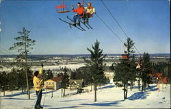 Pine Mountain Aerial Chairlift Iron Mountain, MI Postcard Postcard