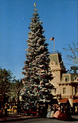 Disneyland At Christmas, Main Street Postcard Postcard