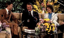 Jim Tammy And Billy Graham Postcard