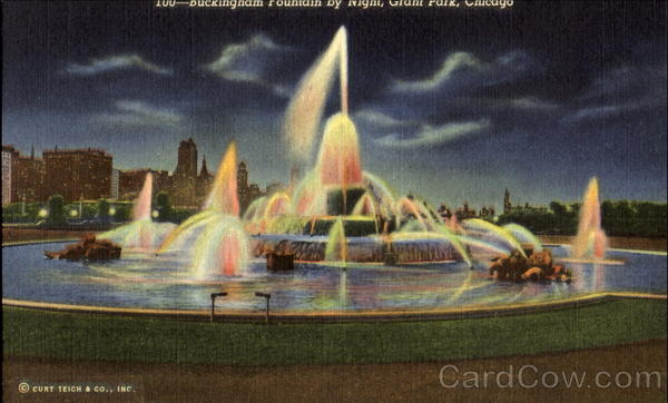 Buckingham Fountain By Night, Grat Park Chicago Illinois