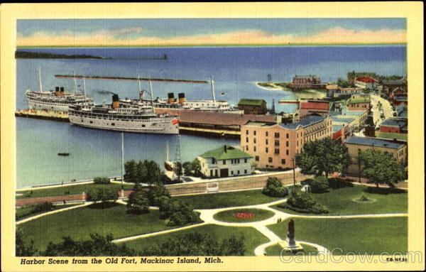 Harbor Scene From The Old Fort Mackinac Island Michigan