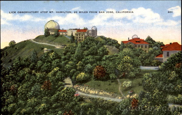 Lick Observatory Atop Mt. Hamilton, 26 Miles San Jose California