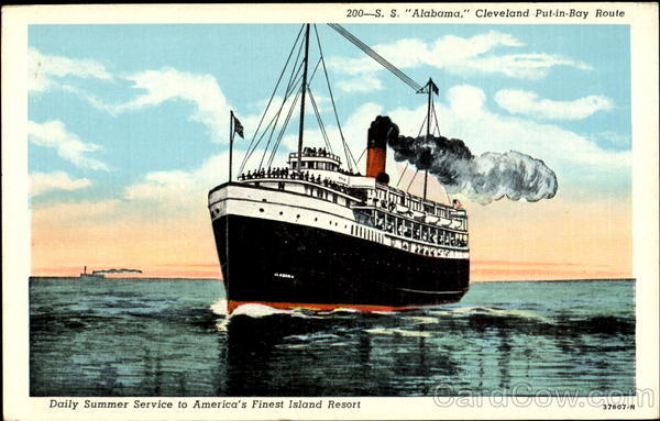Alabama Cleveland Put-In-Bay Route Boats, Ships
