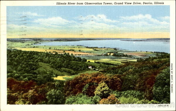Illinois Rive From Observation Tower, Grand View Drive Peoria
