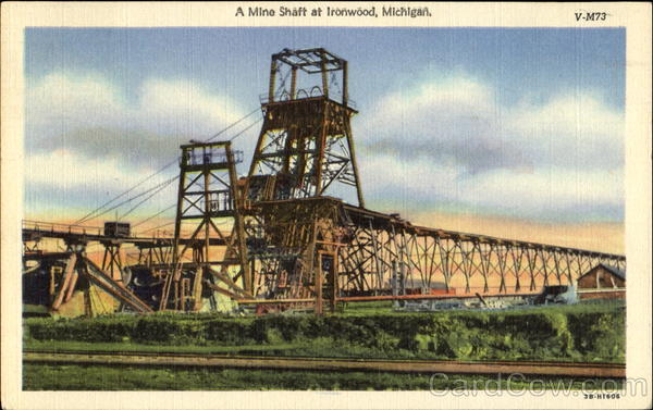A Mine Shaft At Ironwood Michigan