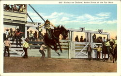 Riding An Outlaw Rodeo Scene Of The Far West Rodeos Postcard Postcard