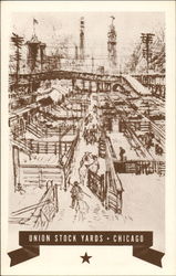 Union Stock Yards Chicago, IL Postcard Postcard