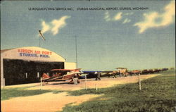 Le Roquis Flying Service Inc Sturgis Municipal Airport Postcard