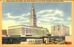United States Post Office And Train Entrance To The Union Terminal Postcard
