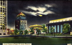 Civic Center At Night Postcard