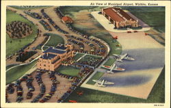 Air View Of Municipal Airport Postcard