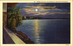 Moonlight On Lake Mendota Postcard