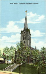 Saint Mary's Cathedral Lafayette, IN Postcard Postcard