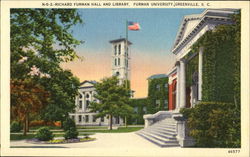 Richard Furman Hall And Library, Furman University Greenville, SC Postcard Postcard