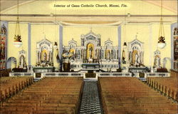 Interior Of Gesu Catholic Church Postcard