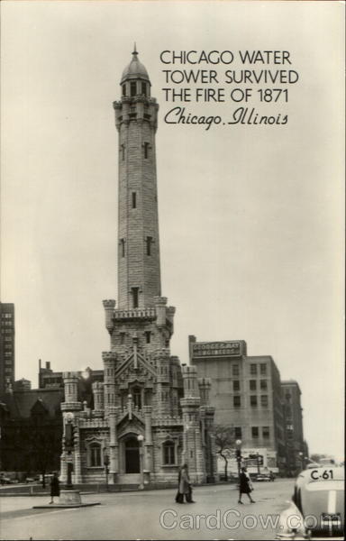 Chicago Water Tower Survived The Fire Of 1871 Illinois