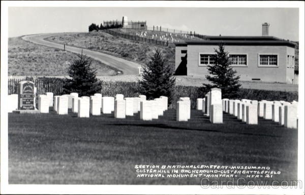 Section B National Cemetery-Museum And Custer Hill In Background Montana