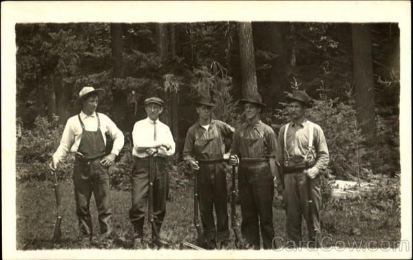 Group of Men with Rifles Huting